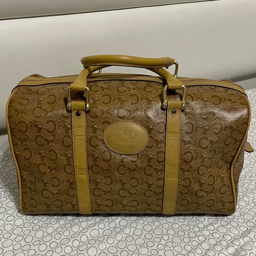 Celine PVC Classic Beige/Brown Duffel Bag